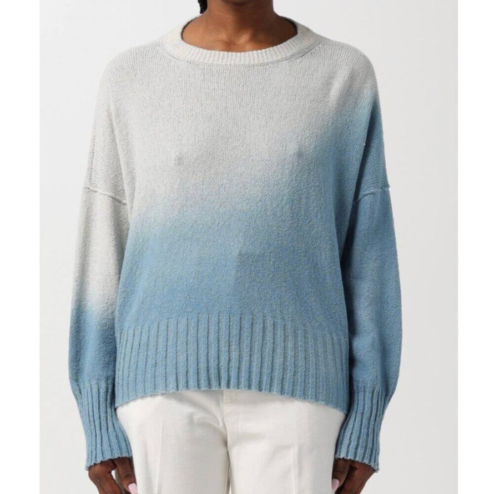 NWT Avant Toi Ombre Boucle Sweater Blue Cream Cashmere Blend Knit Italy Size XS